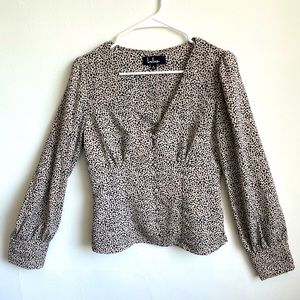 Lulus Cheetah Print Top, Size Small